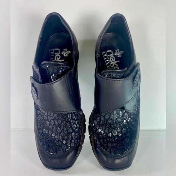 Rieker NWOT Everyday Casual Black Shoes Sz 6 Comfort Antistress Working - Picture 4 of 9